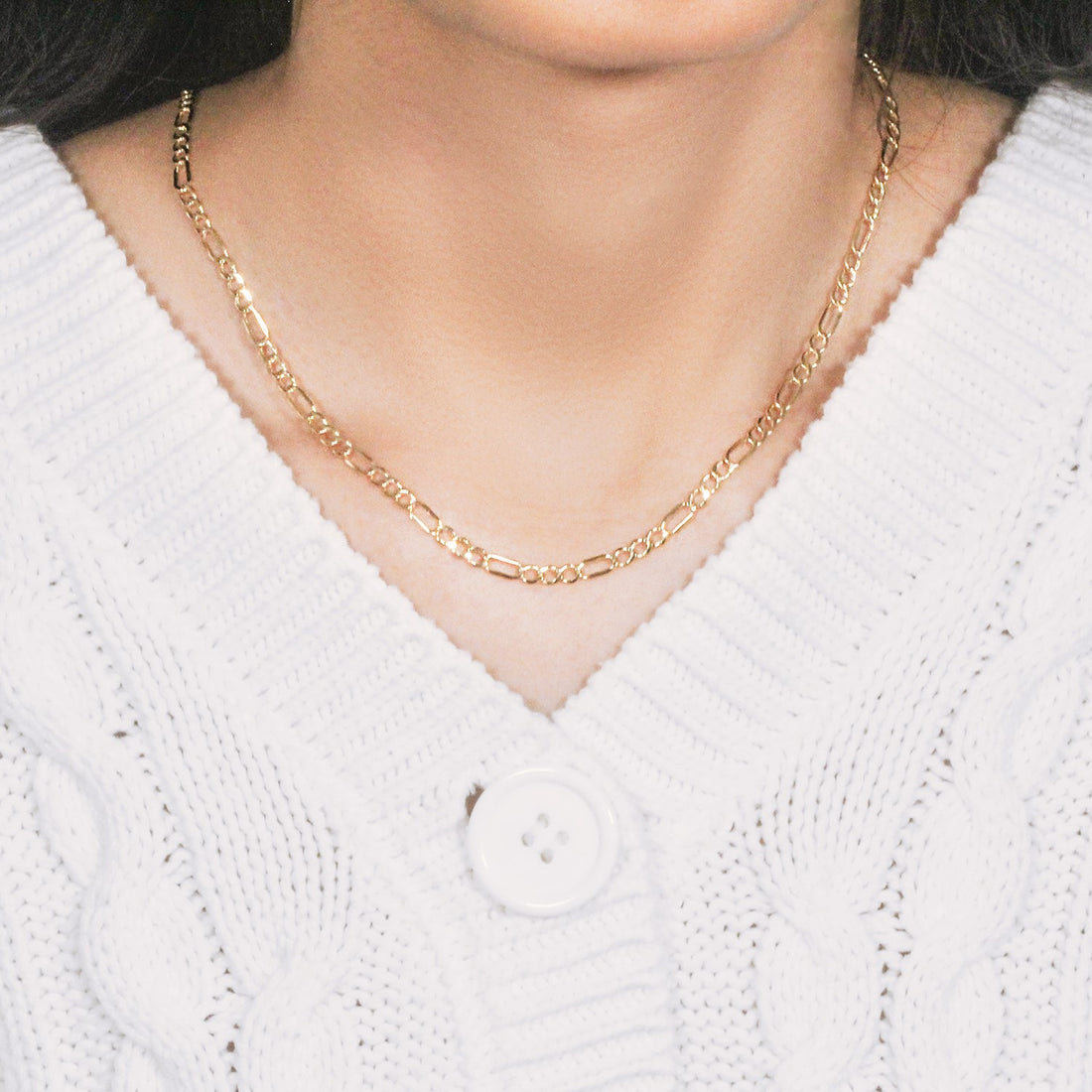 14k geelgouden Lite Figaro-ketting (3,70 mm)