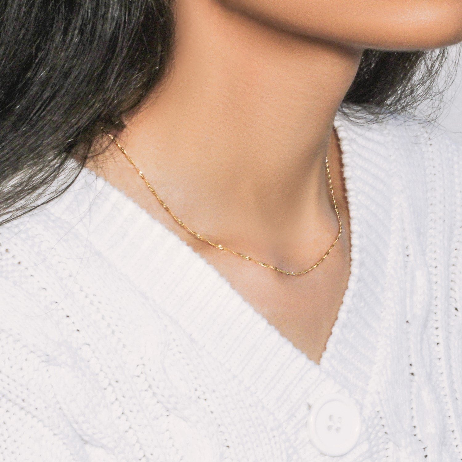 10k geelgouden Singapore-ketting (1,50 mm)