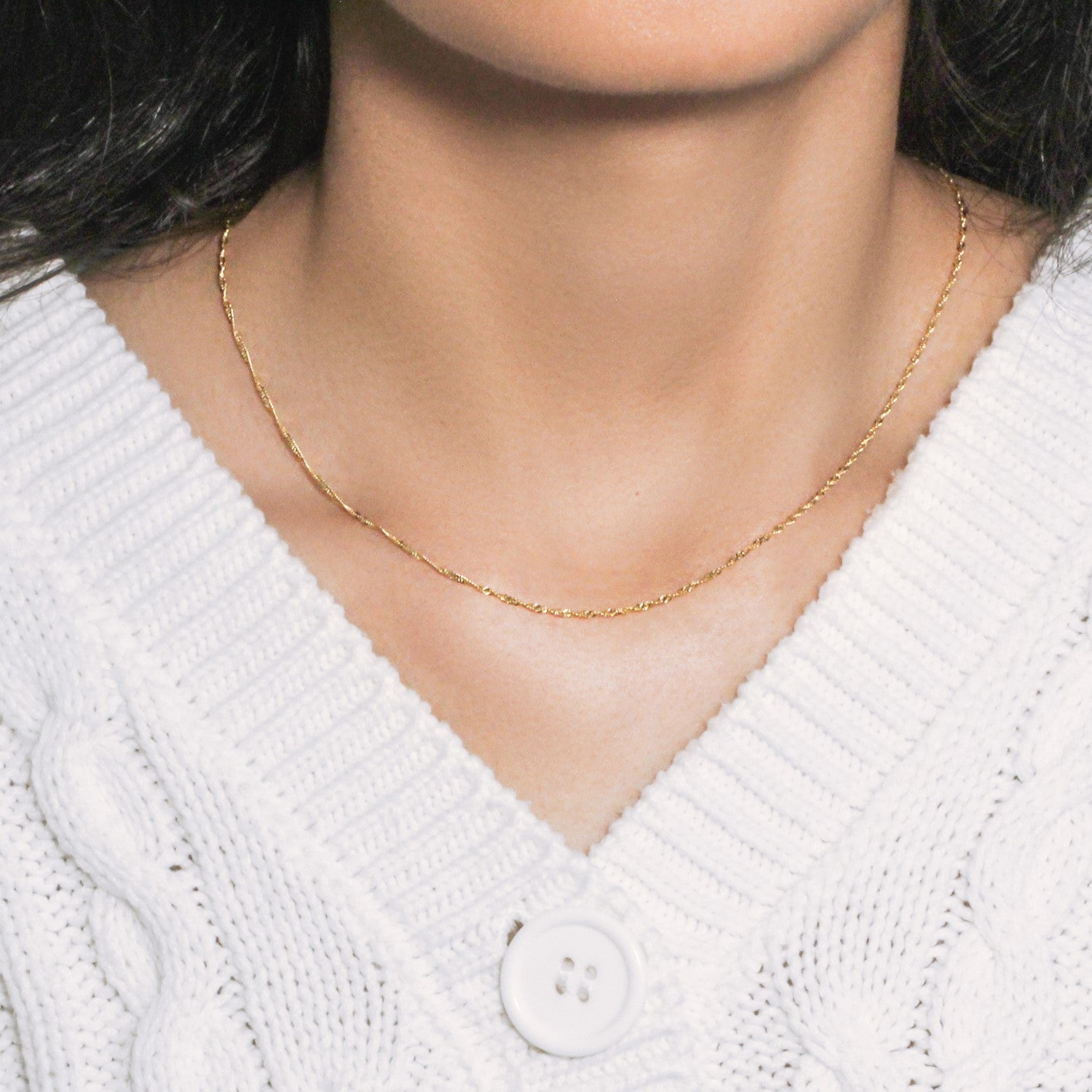 10k geelgouden Singapore-ketting (1,50 mm)