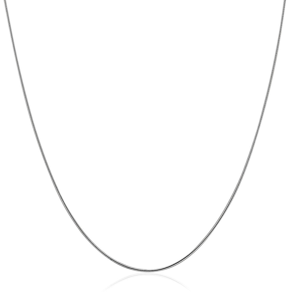 Collier rond Omega à motif fin en or blanc 14 carats