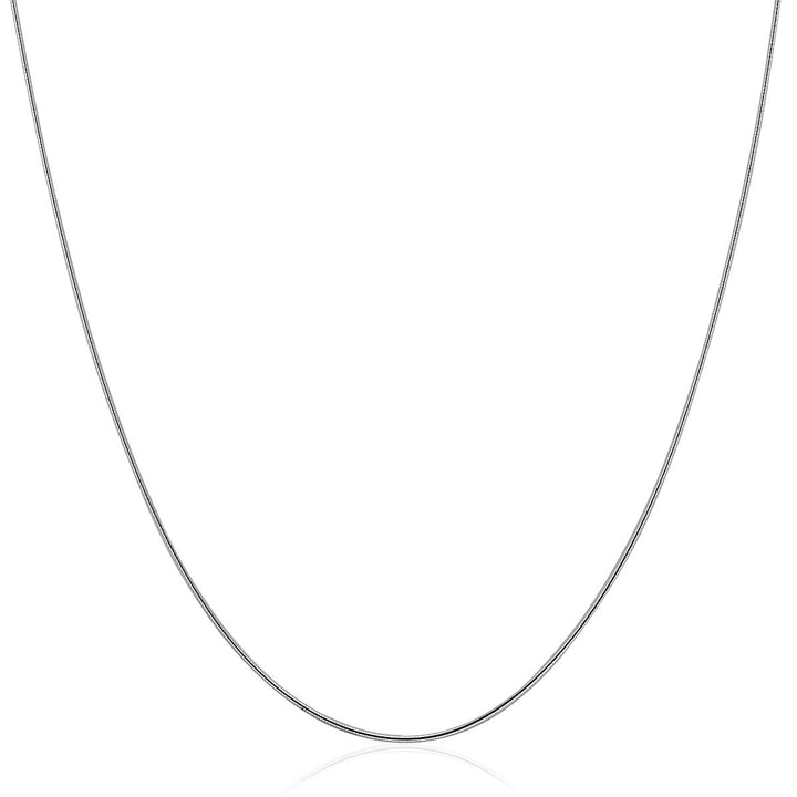 Collier rond Omega à motif fin en or blanc 14 carats