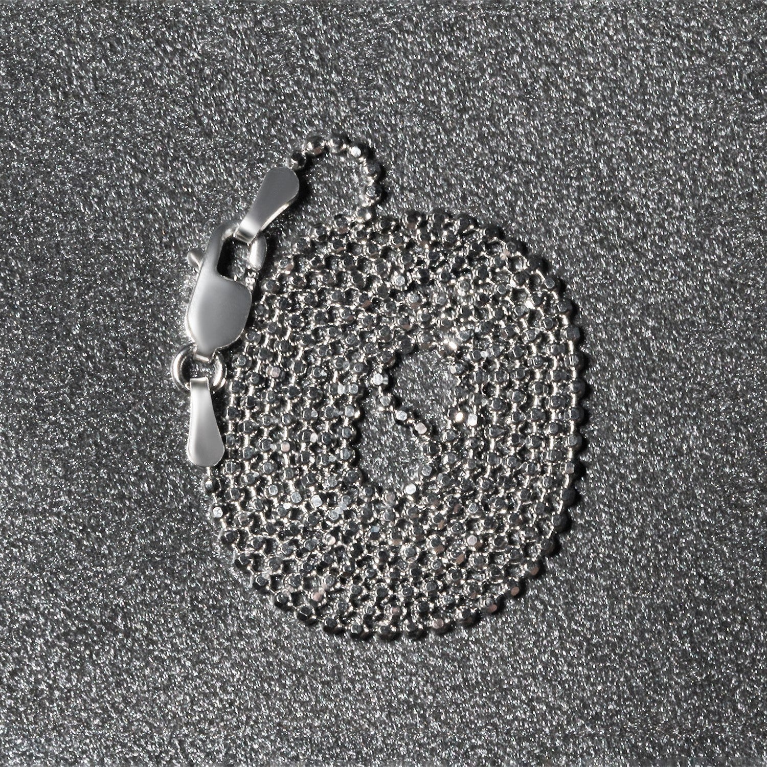 14k witgouden kralenketting met diamantslijpsel (1,10 mm)