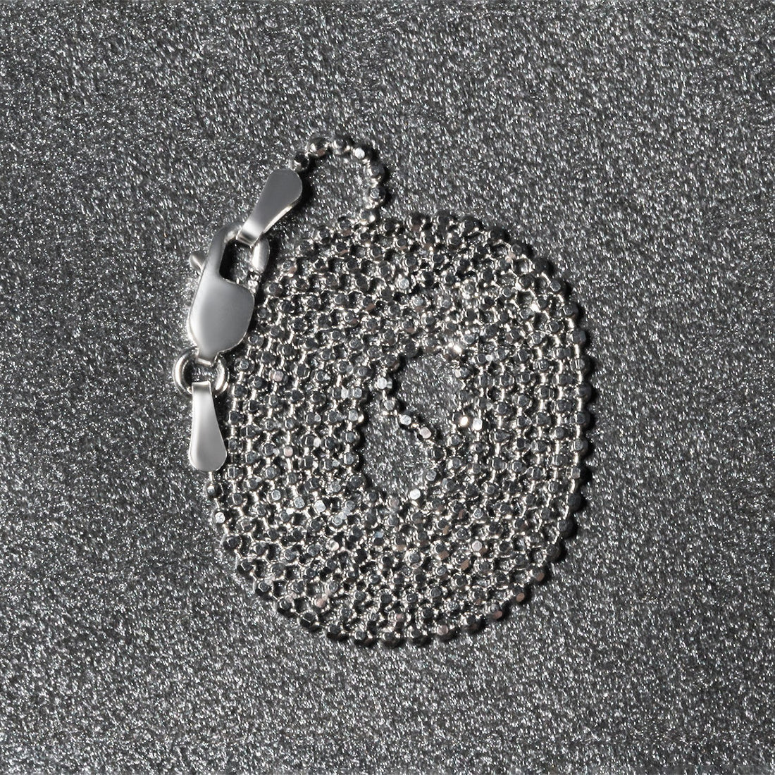 14k witgouden kralenketting met diamantslijpsel (1,10 mm)