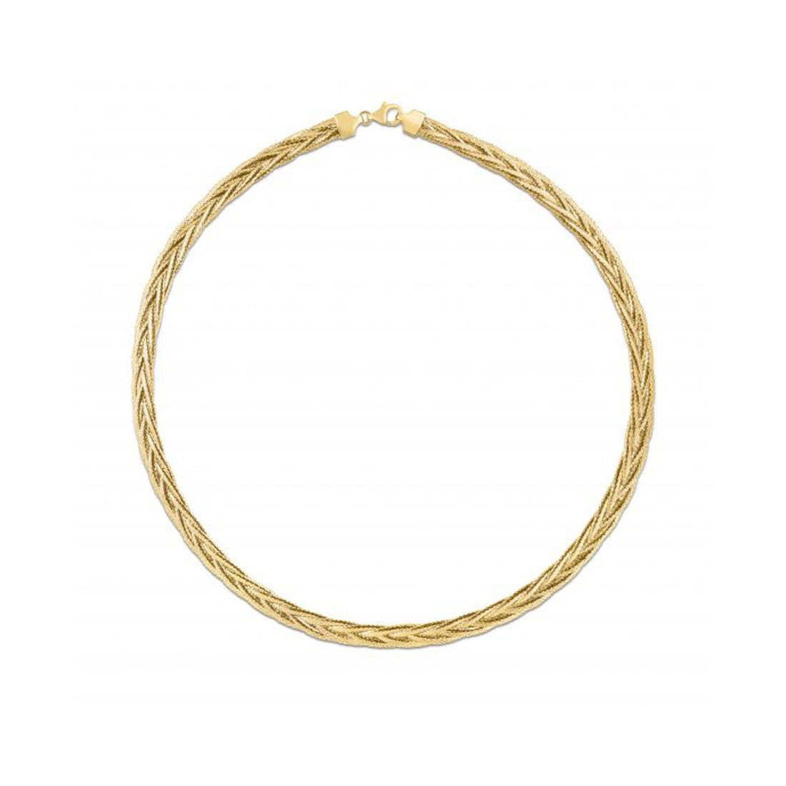 Collier Raiponce tissé en or jaune 14 carats