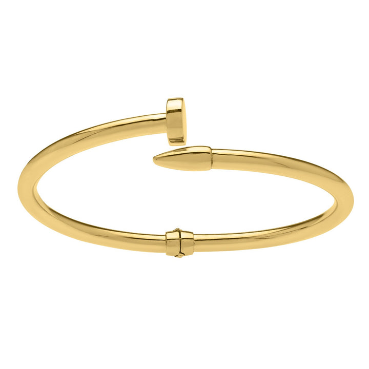 Bypass Nail Head Cuff Bangle in 14K Yellow Gold