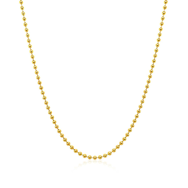 18k Yellow Gold Bead Chain 1.5mm (1.50 mm)