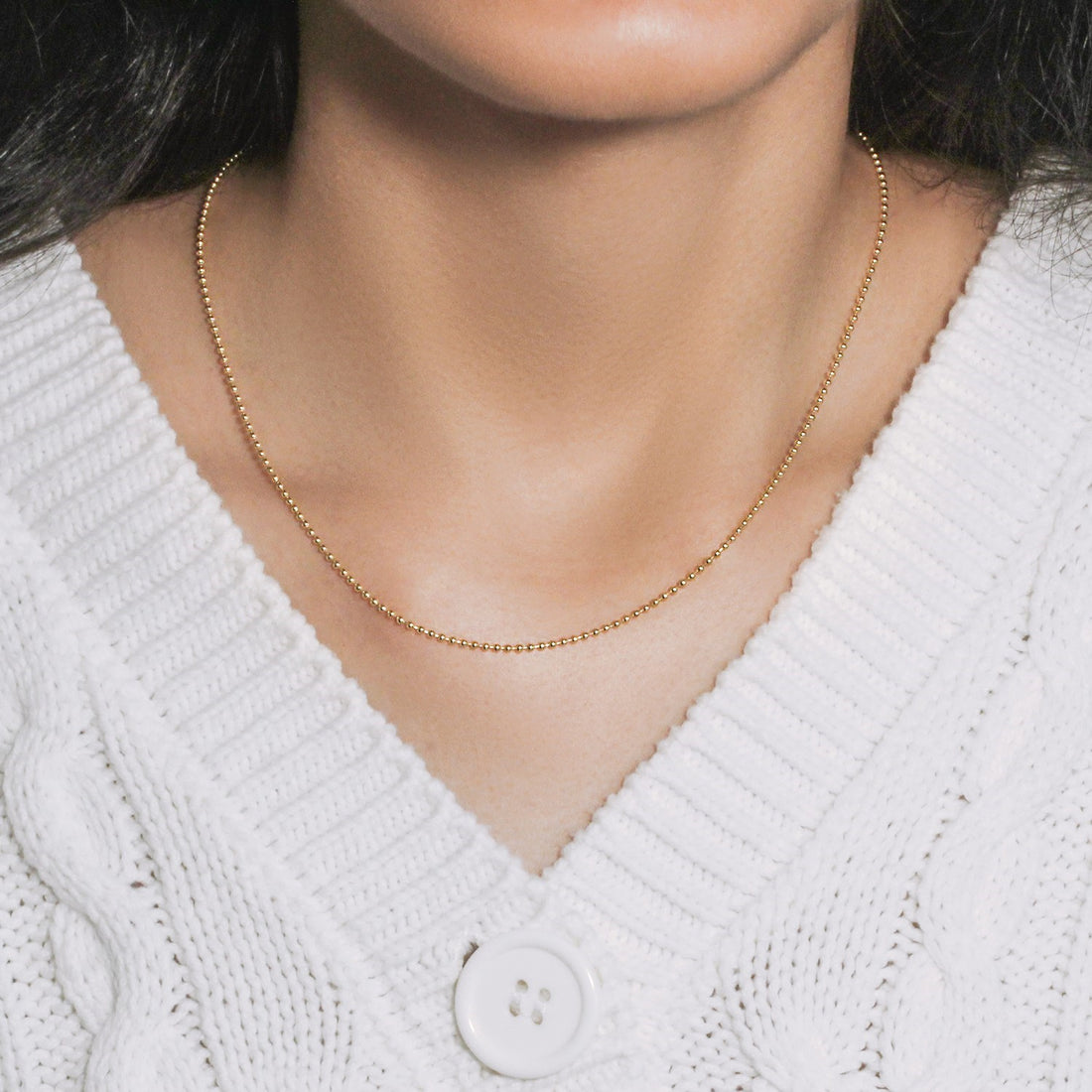 18k Yellow Gold Bead Chain 1.5mm (1.50 mm)