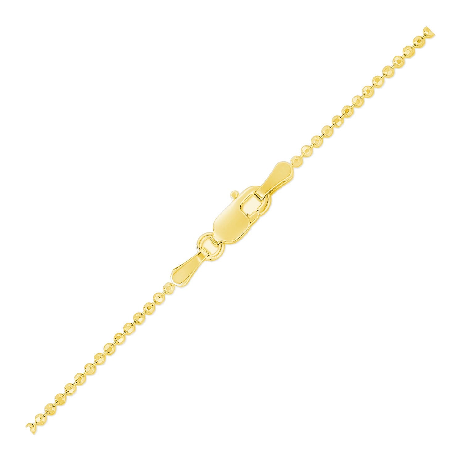 14k Yellow Gold Diamond-Cut Bead Chain (1.10 mm)