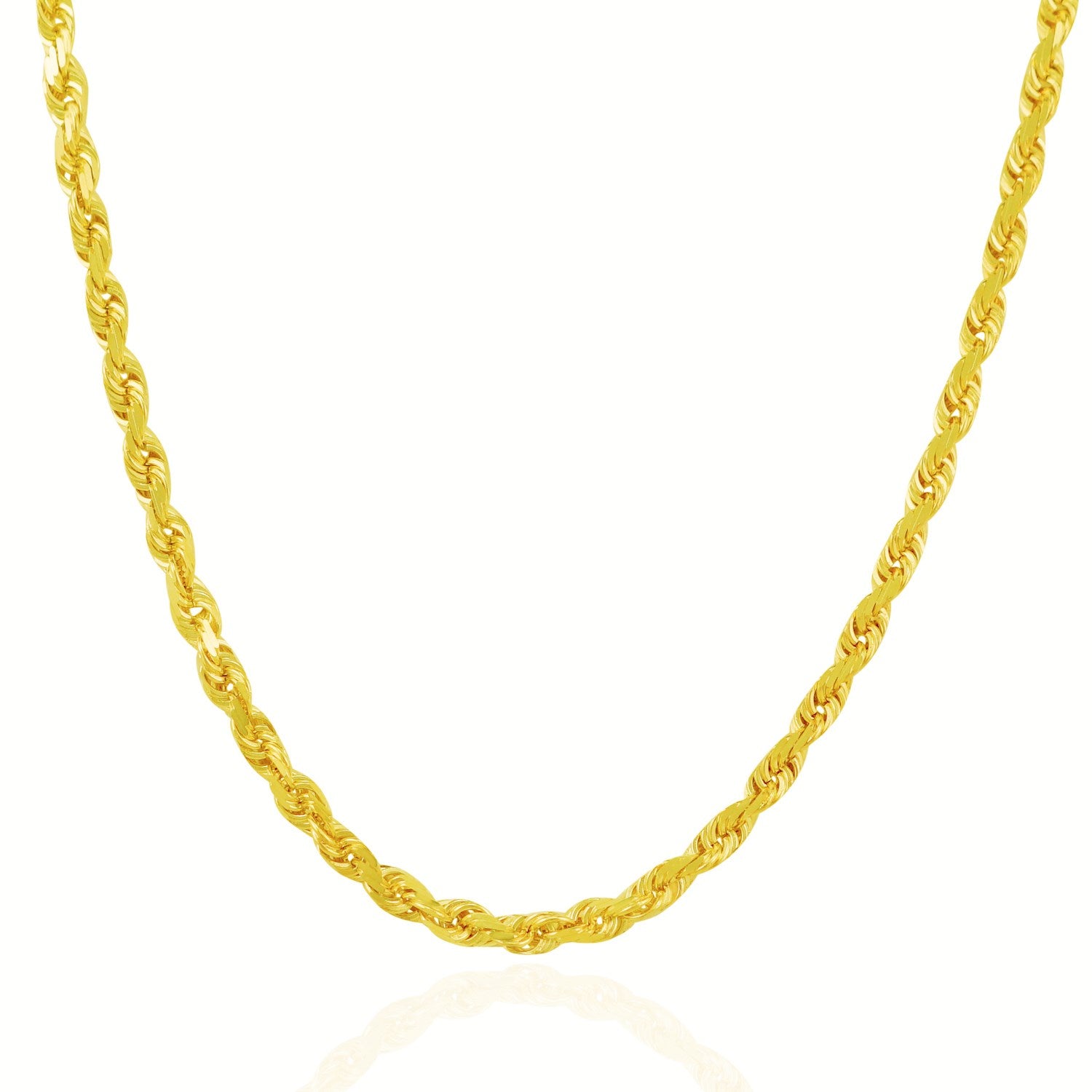 10k geelgouden ketting met massief diamantgeslepen ketting (5,00 mm)