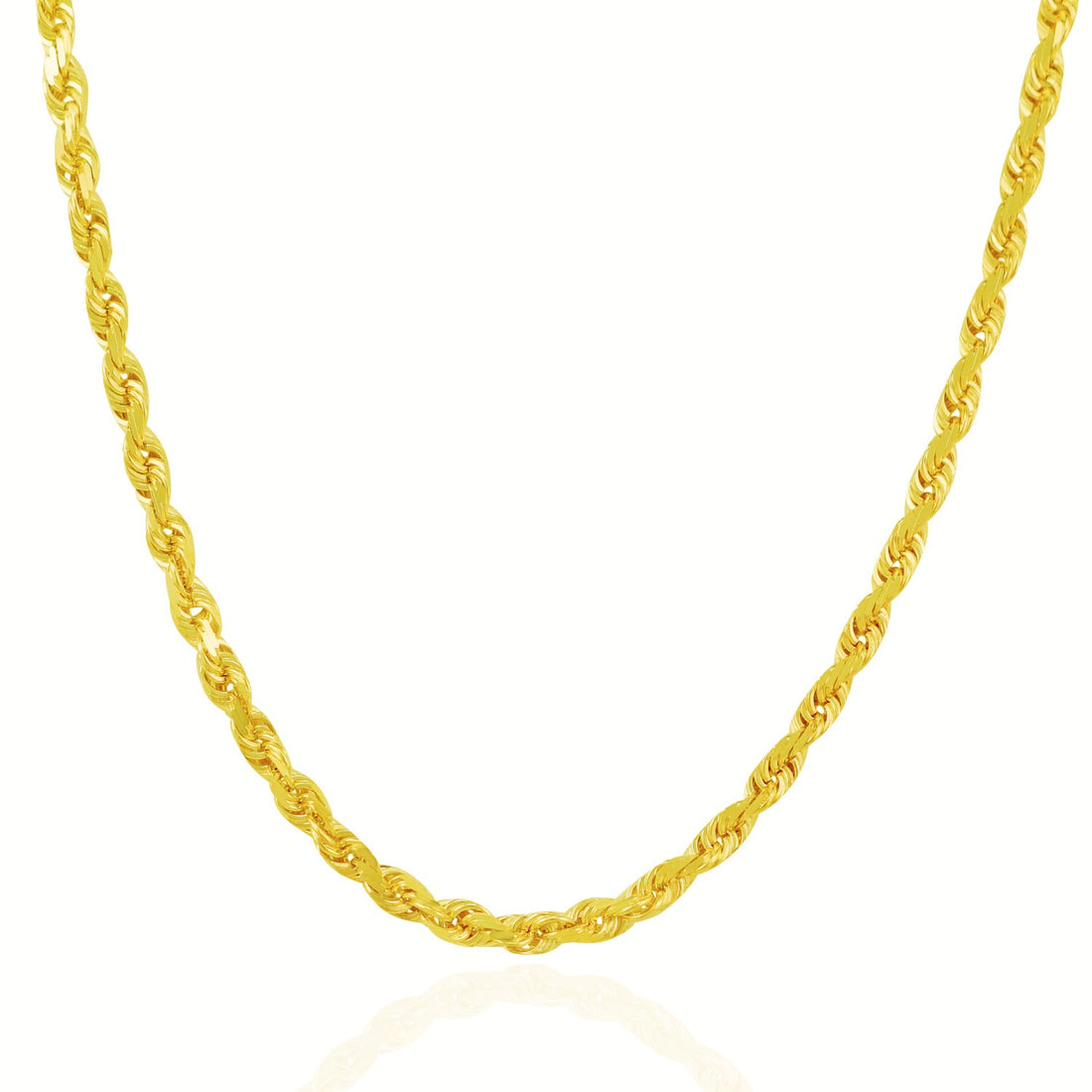 10k geelgouden ketting met massief diamantgeslepen ketting (5,00 mm)