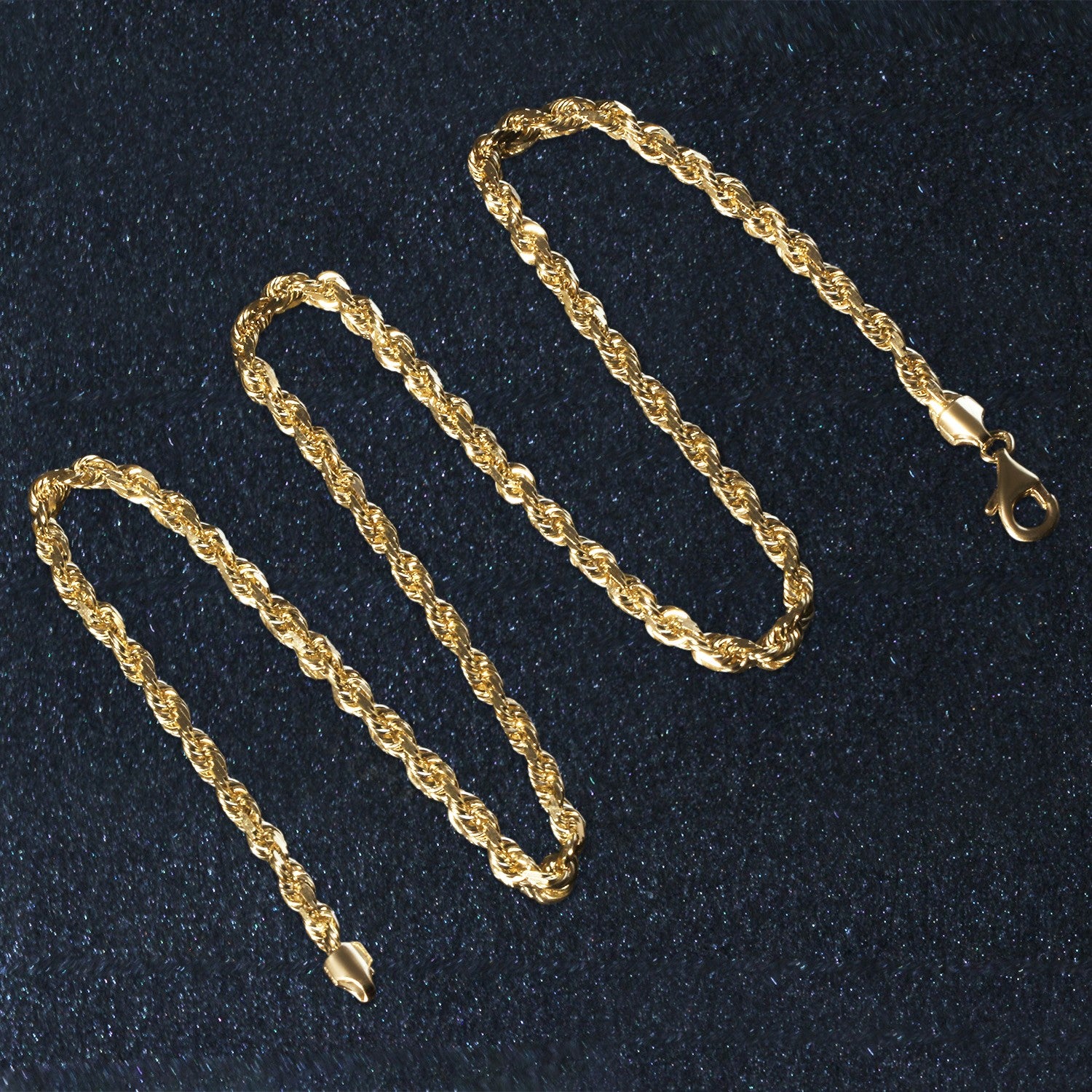 10k geelgouden ketting met massief diamantgeslepen ketting (5,00 mm)