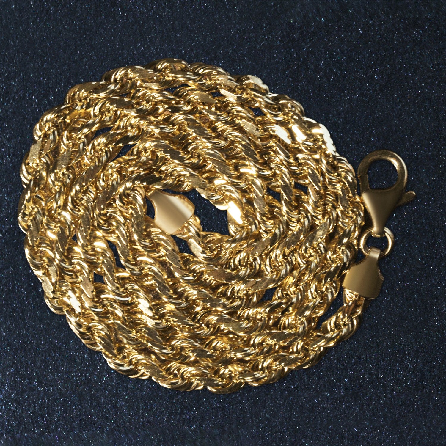 10k geelgouden ketting met massief diamantgeslepen ketting (5,00 mm)