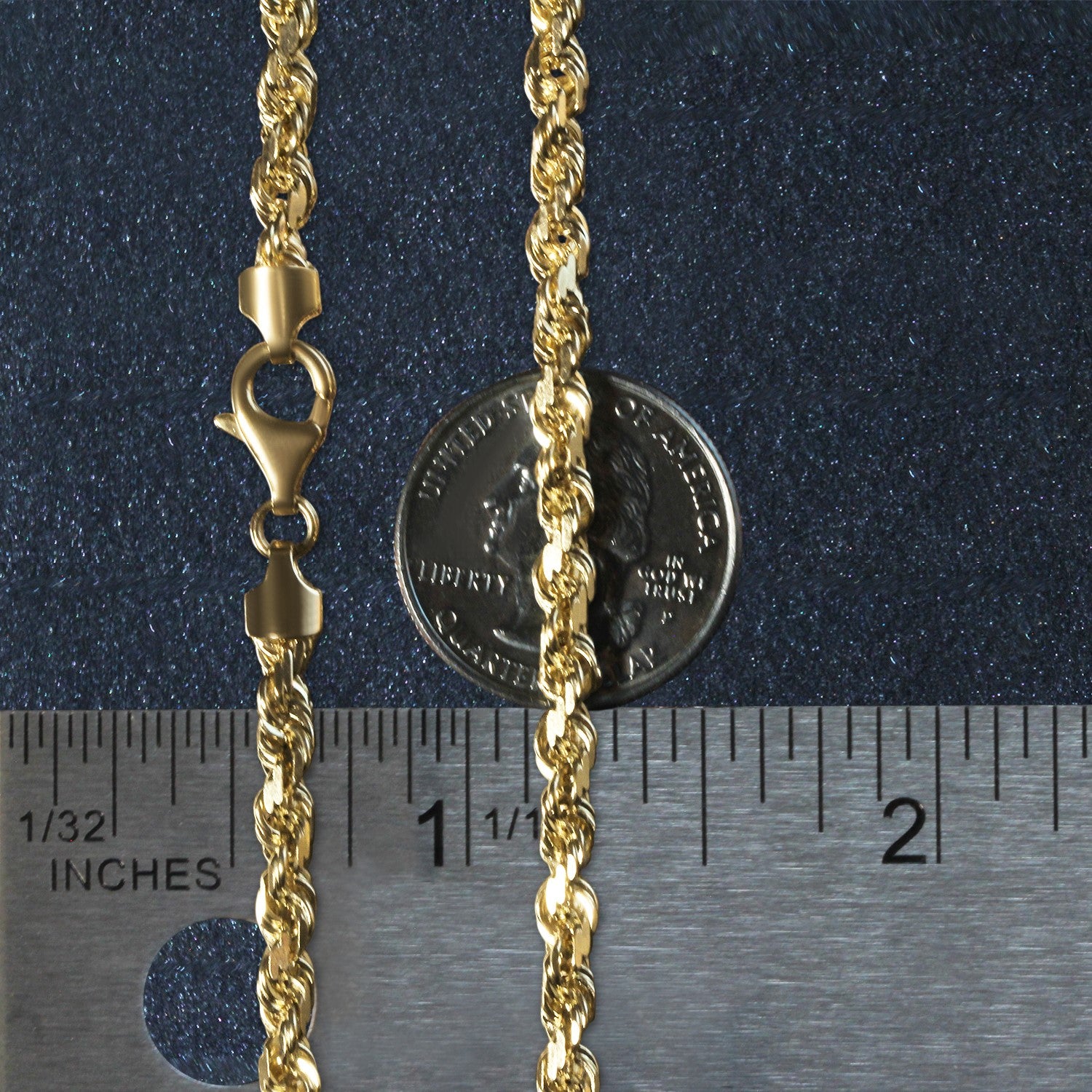 10k geelgouden ketting met massief diamantgeslepen ketting (5,00 mm)