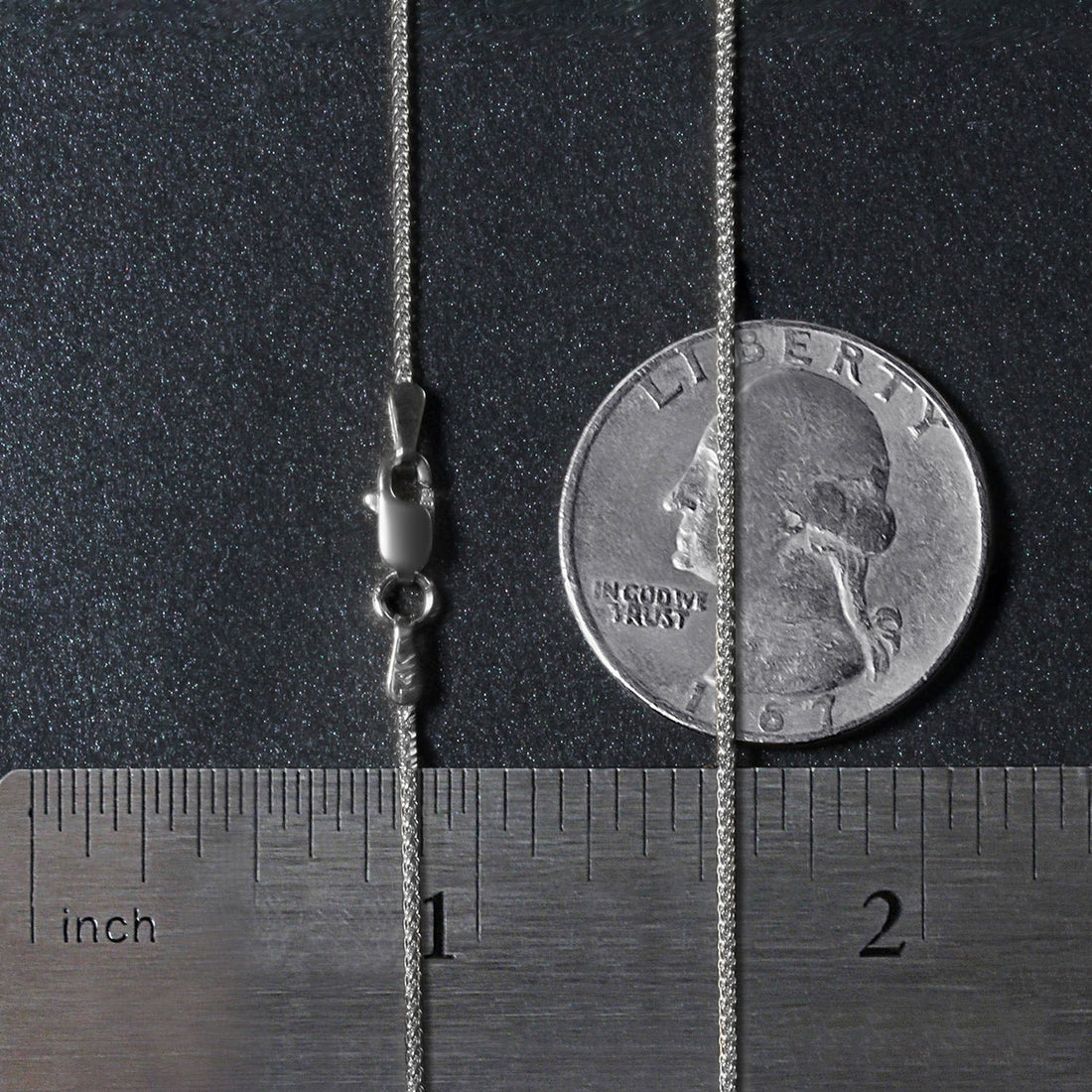 Chaîne en or blanc 14 carats à mailles rondes (1,00 mm)