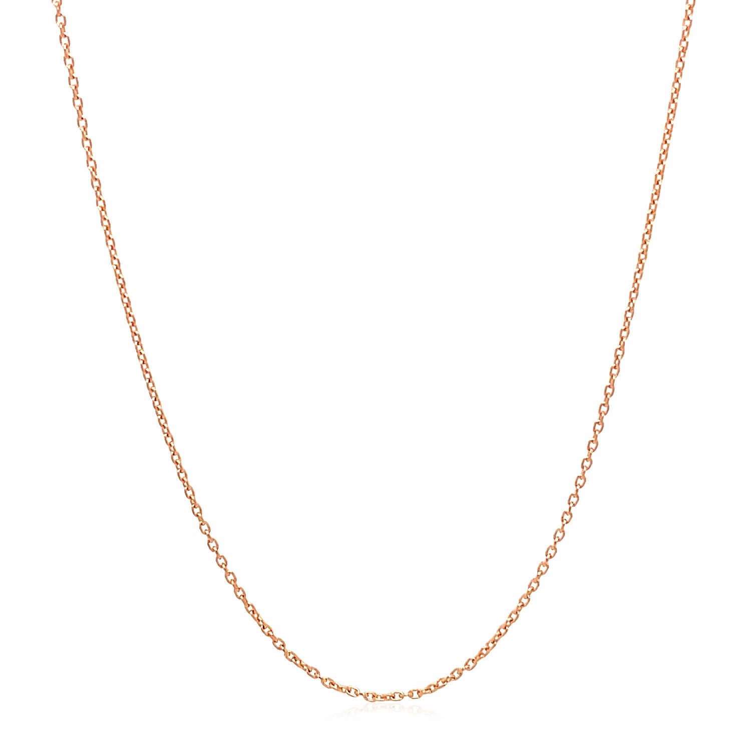 14k roségouden ovale kabelschakelketting (0,97 mm)