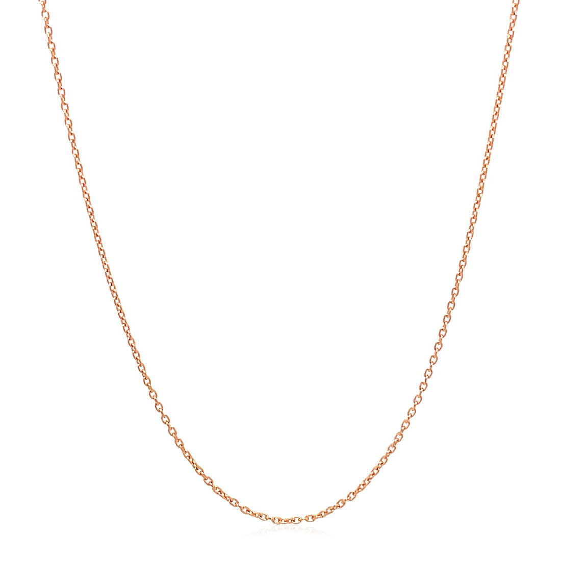 14k roségouden ovale kabelschakelketting (0,97 mm)