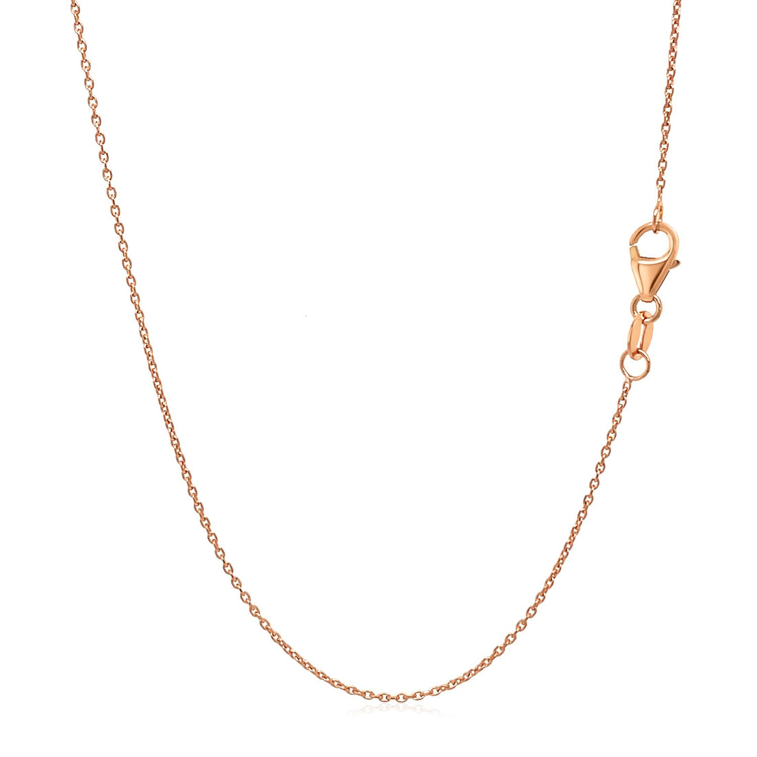 14k roségouden ovale kabelschakelketting (0,97 mm)