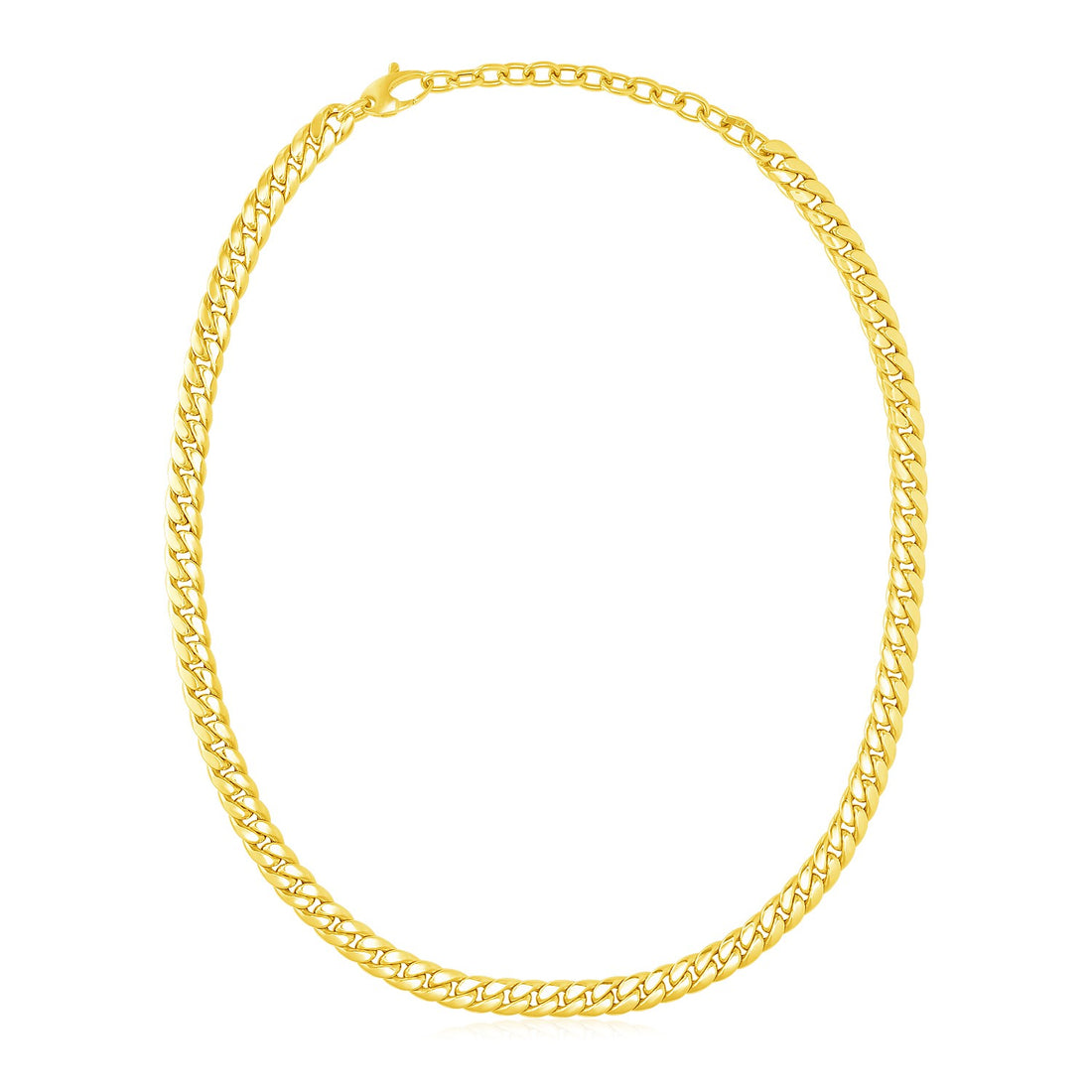 Collier ras du cou à chaîne cubaine en or jaune 14 carats