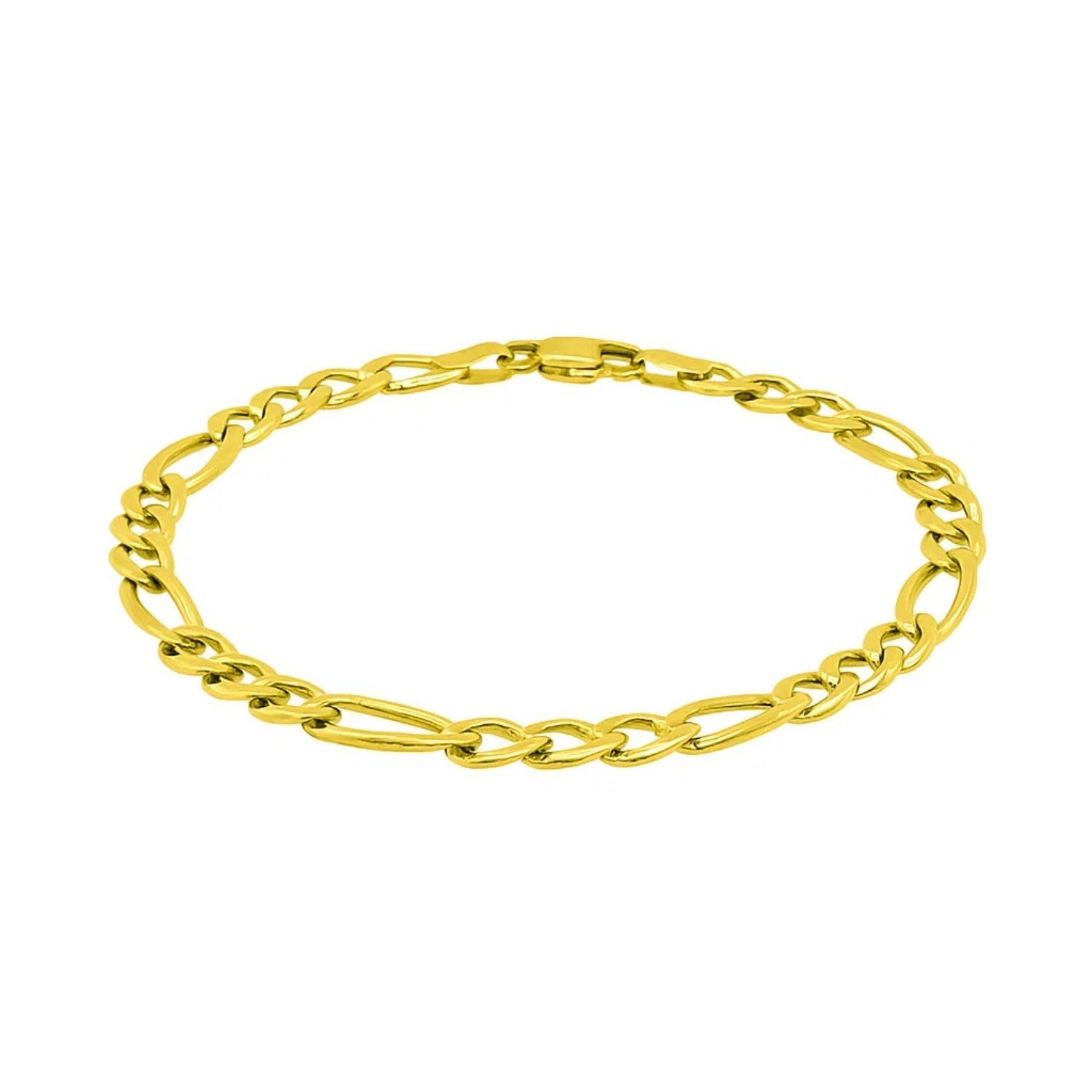 14k Yellow Gold Solid Figaro Bracelet (6.00 mm)