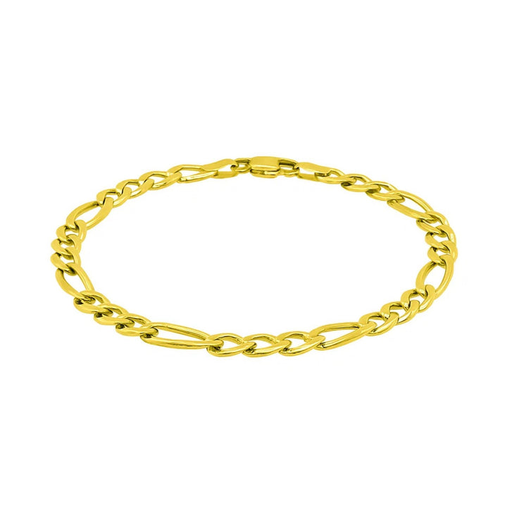 14k Yellow Gold Solid Figaro Bracelet (6.00 mm)