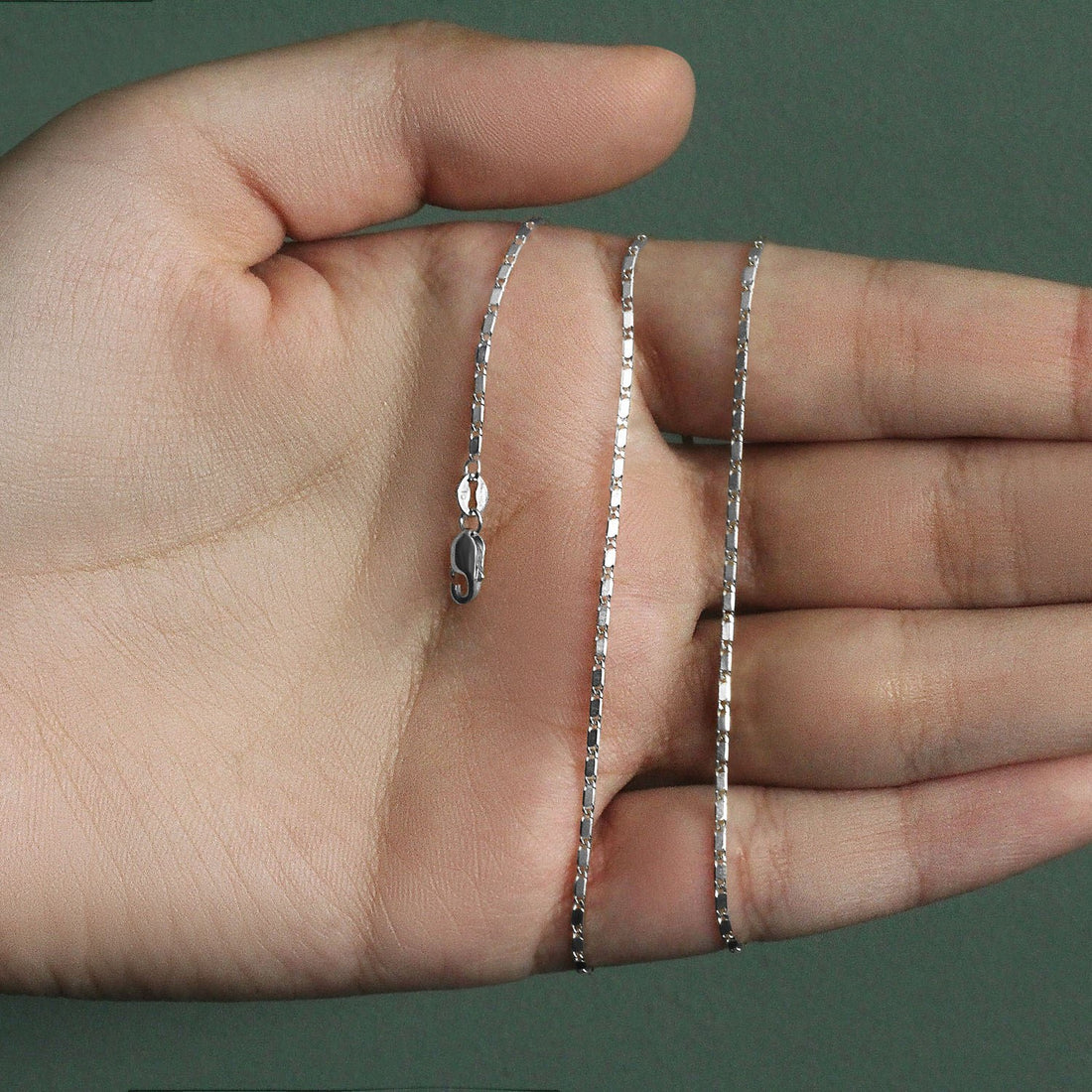 14k witgouden Lumina hangerketting (1,00 mm)