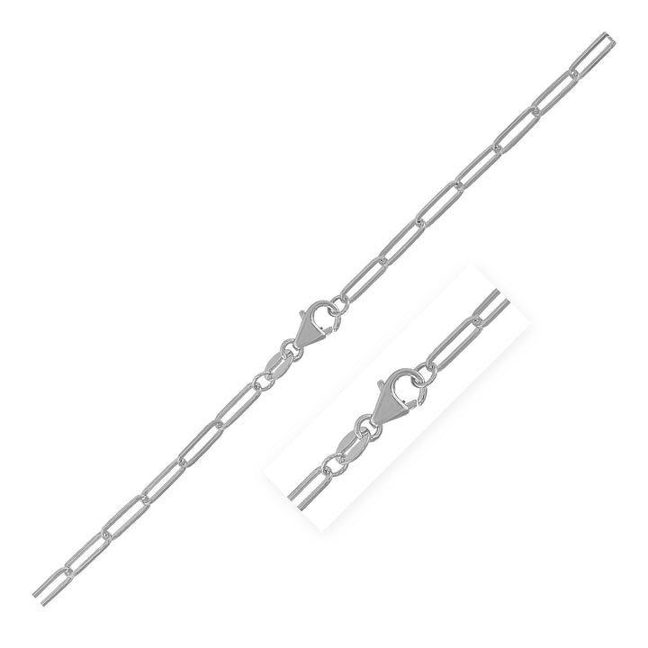 14K witgouden paperclipketting (2,50 mm)