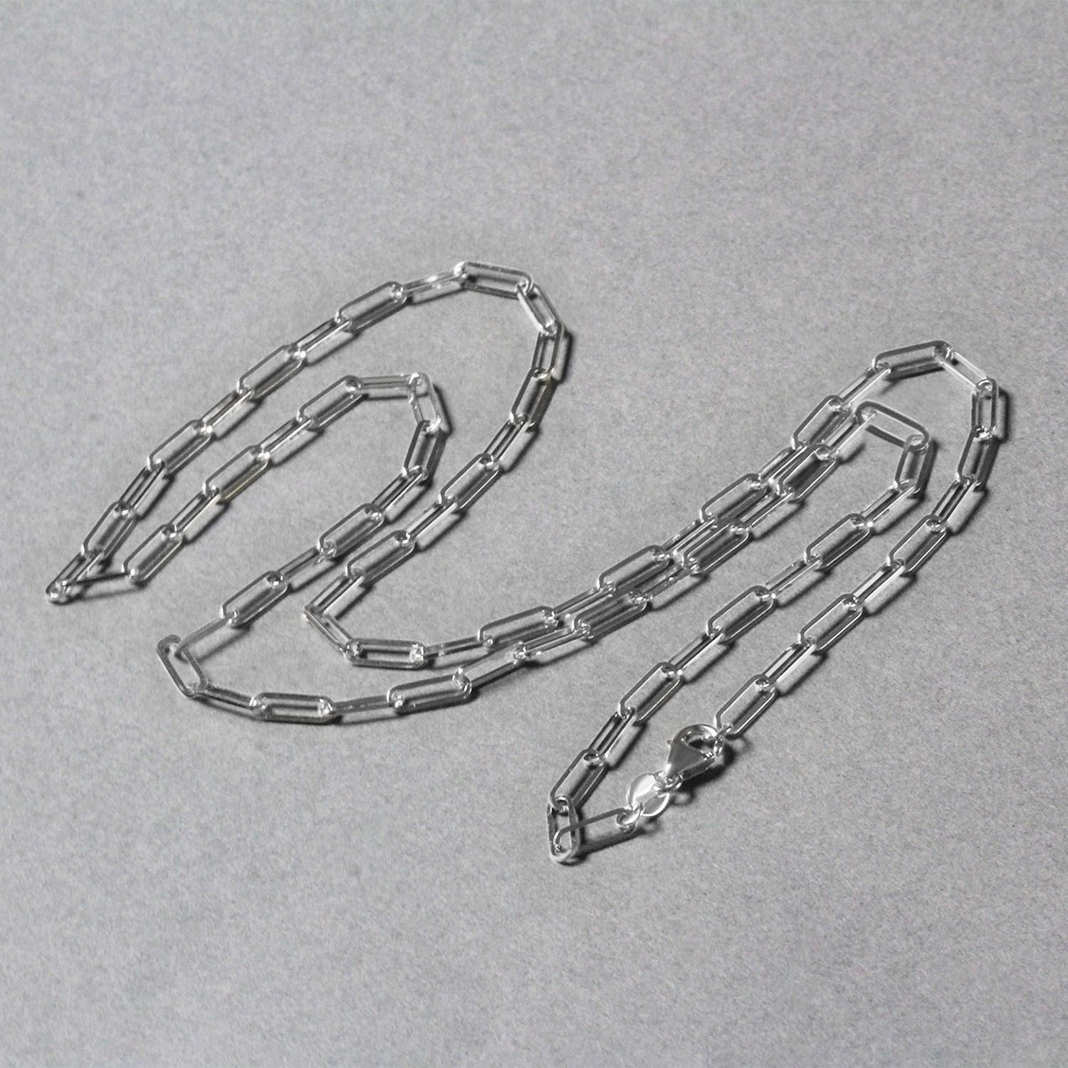 14K witgouden paperclipketting (2,50 mm)