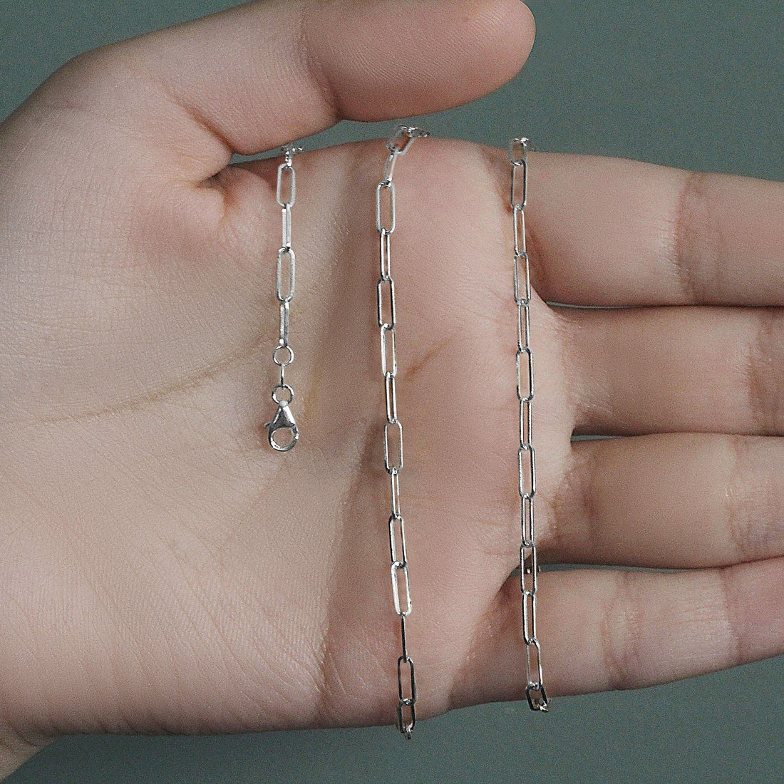 14K witgouden paperclipketting (2,50 mm)