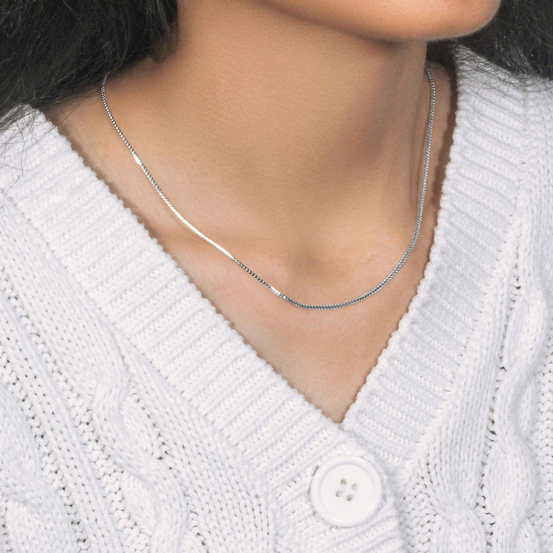 14k witgouden Franco-ketting (1,20 mm)