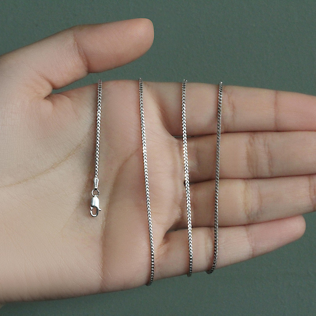 14k witgouden Franco-ketting (1,20 mm)