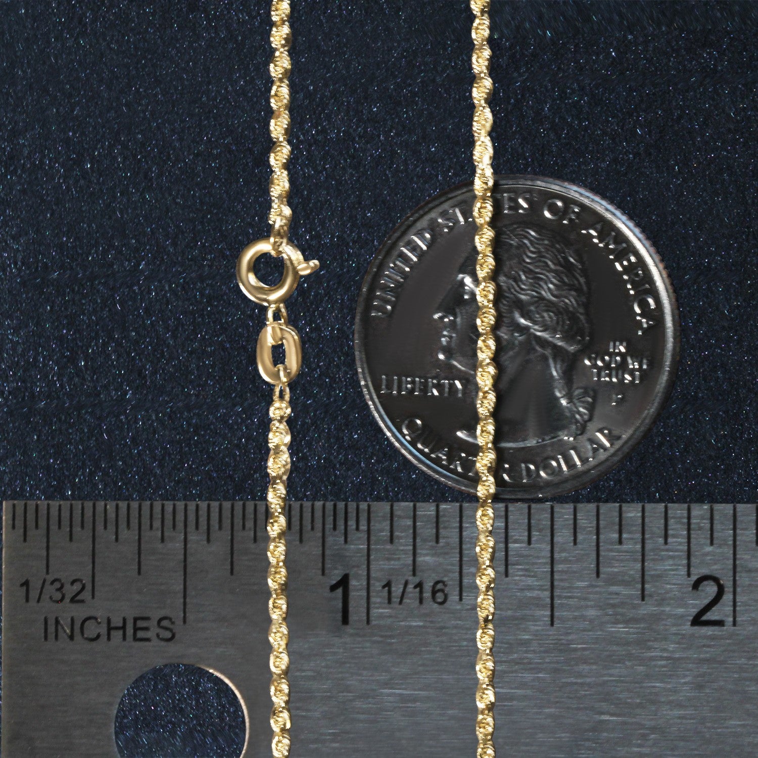 10k geelgouden ketting met massief diamantgeslepen ketting (1,40 mm)