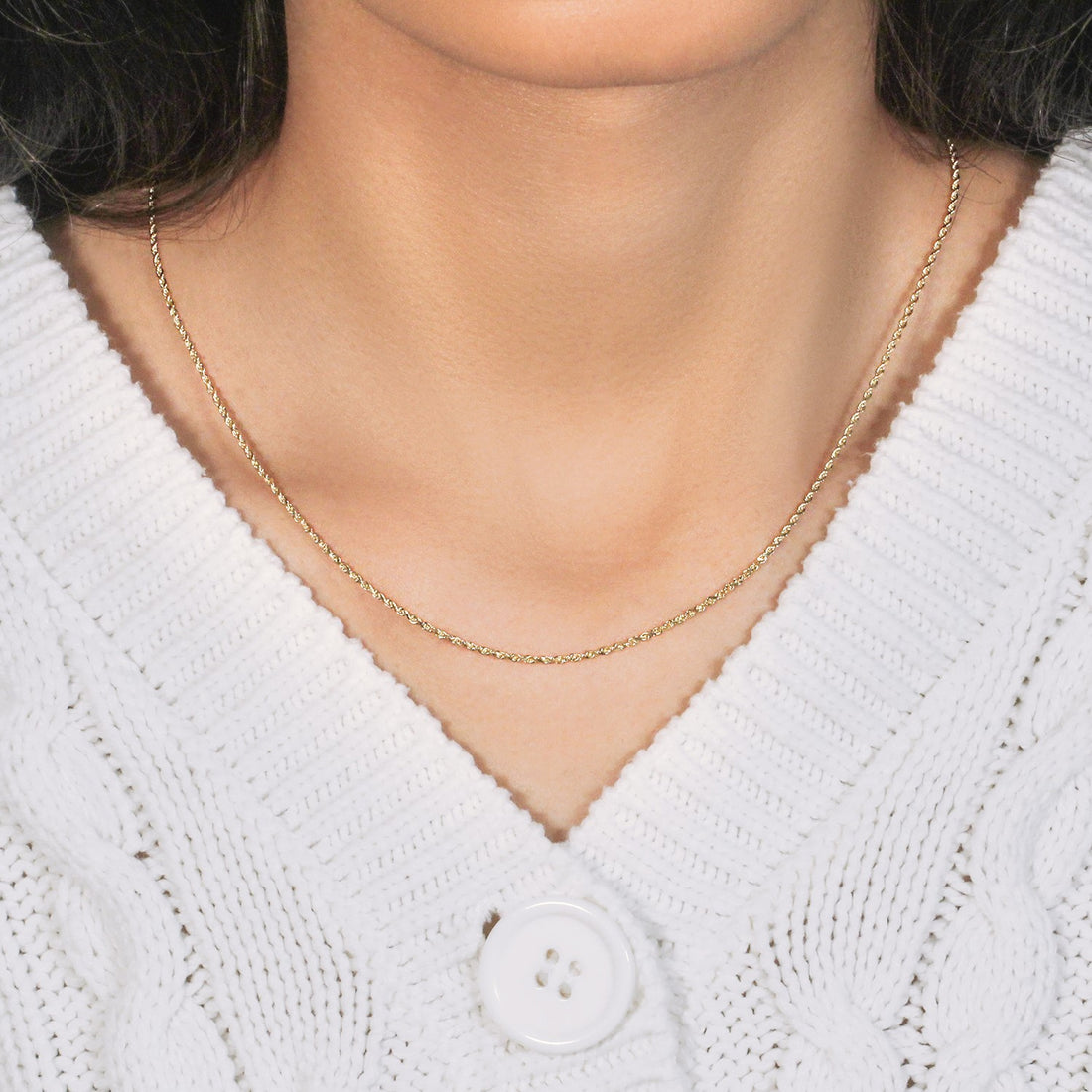 10k geelgouden ketting met massief diamantgeslepen ketting (1,40 mm)