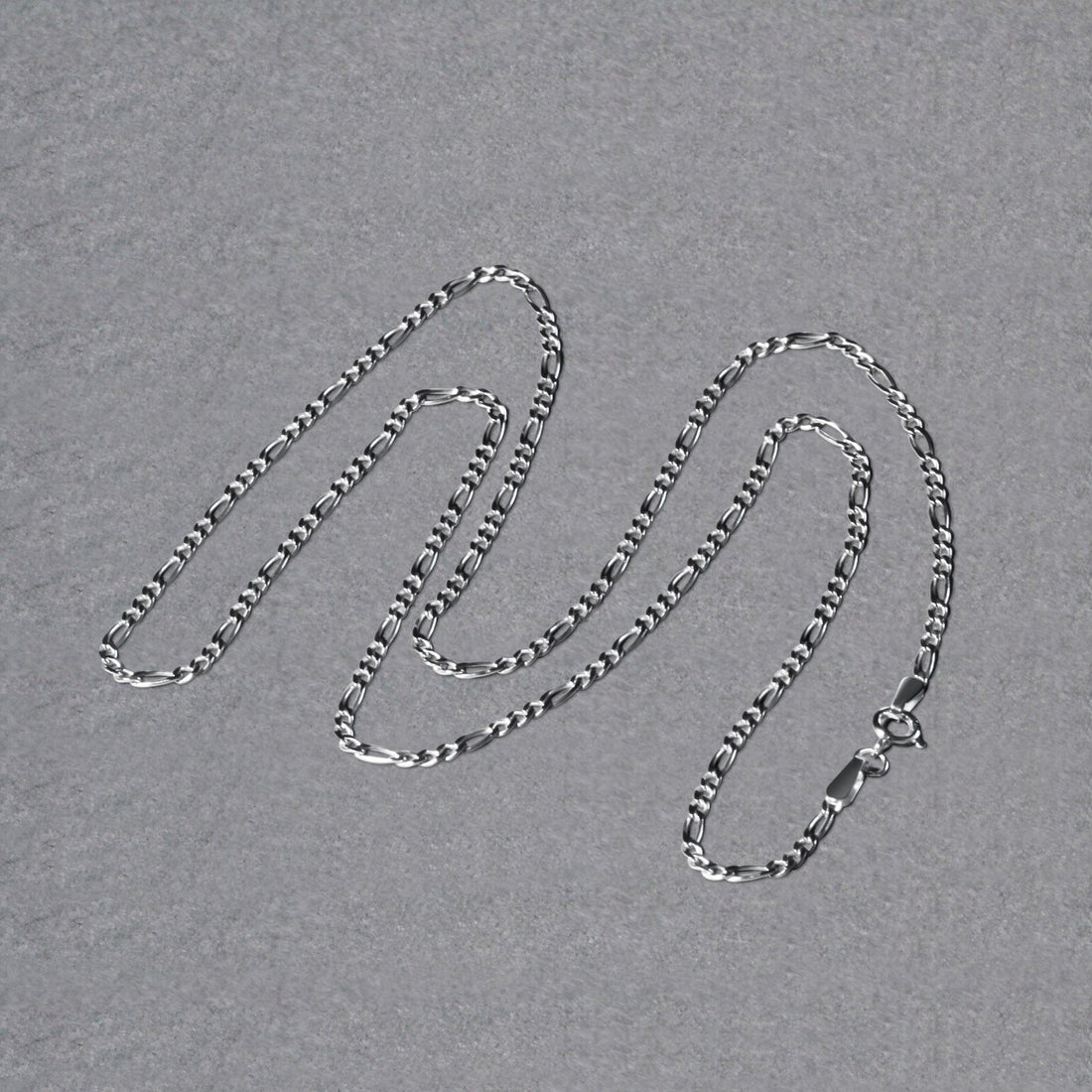 Chaîne Figaro en or blanc massif 14 carats (1,90 mm)