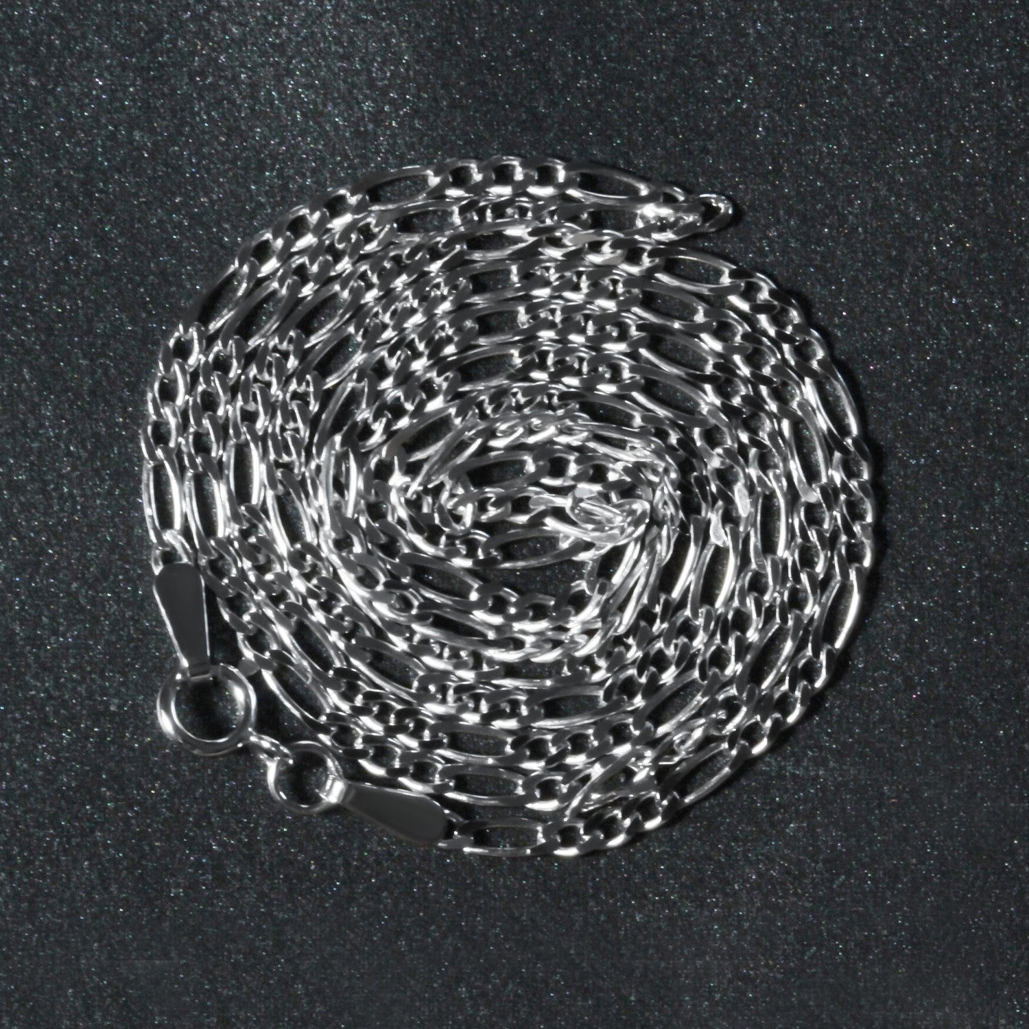 Chaîne Figaro en or blanc massif 14 carats (1,90 mm)