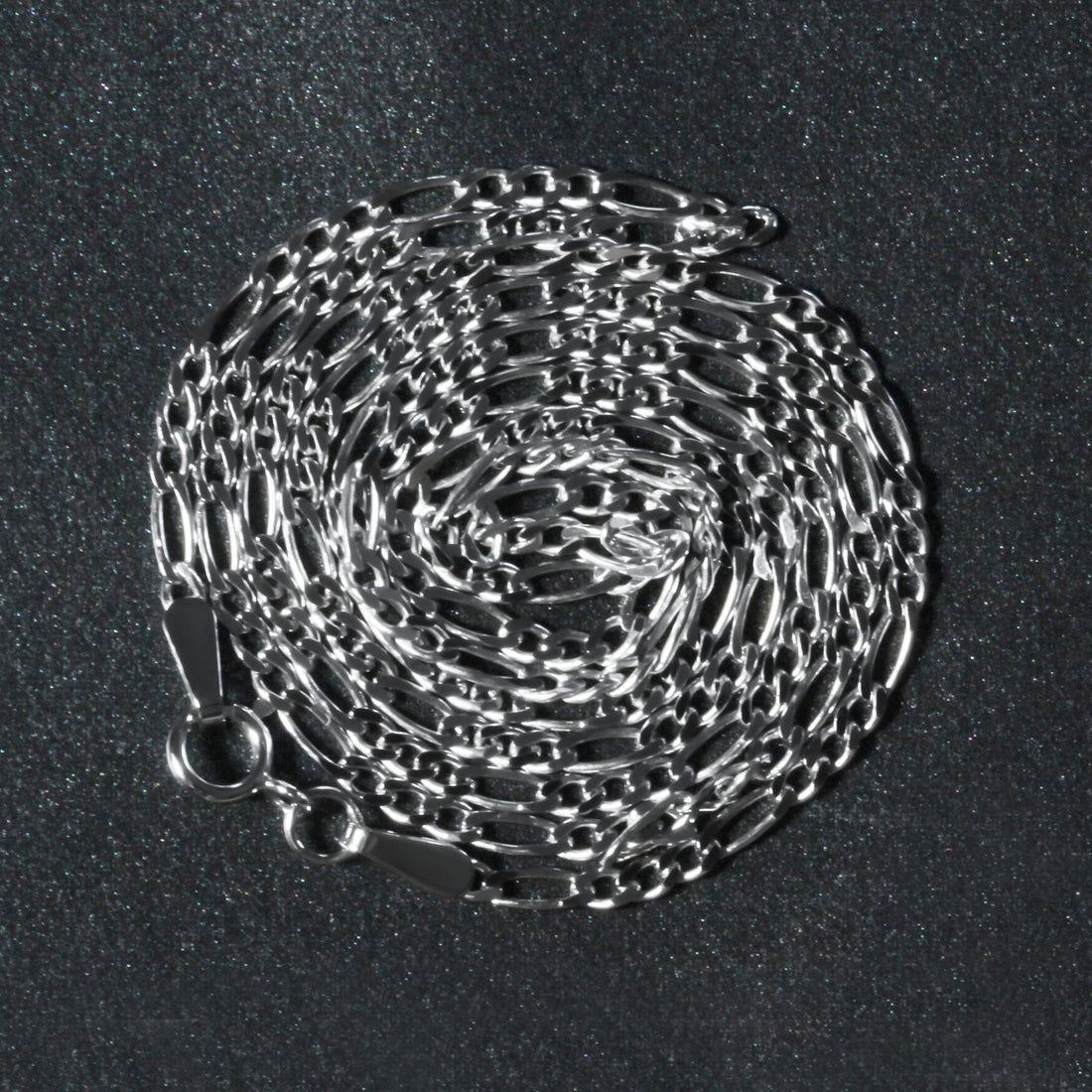 Chaîne Figaro en or blanc massif 14 carats (1,90 mm)