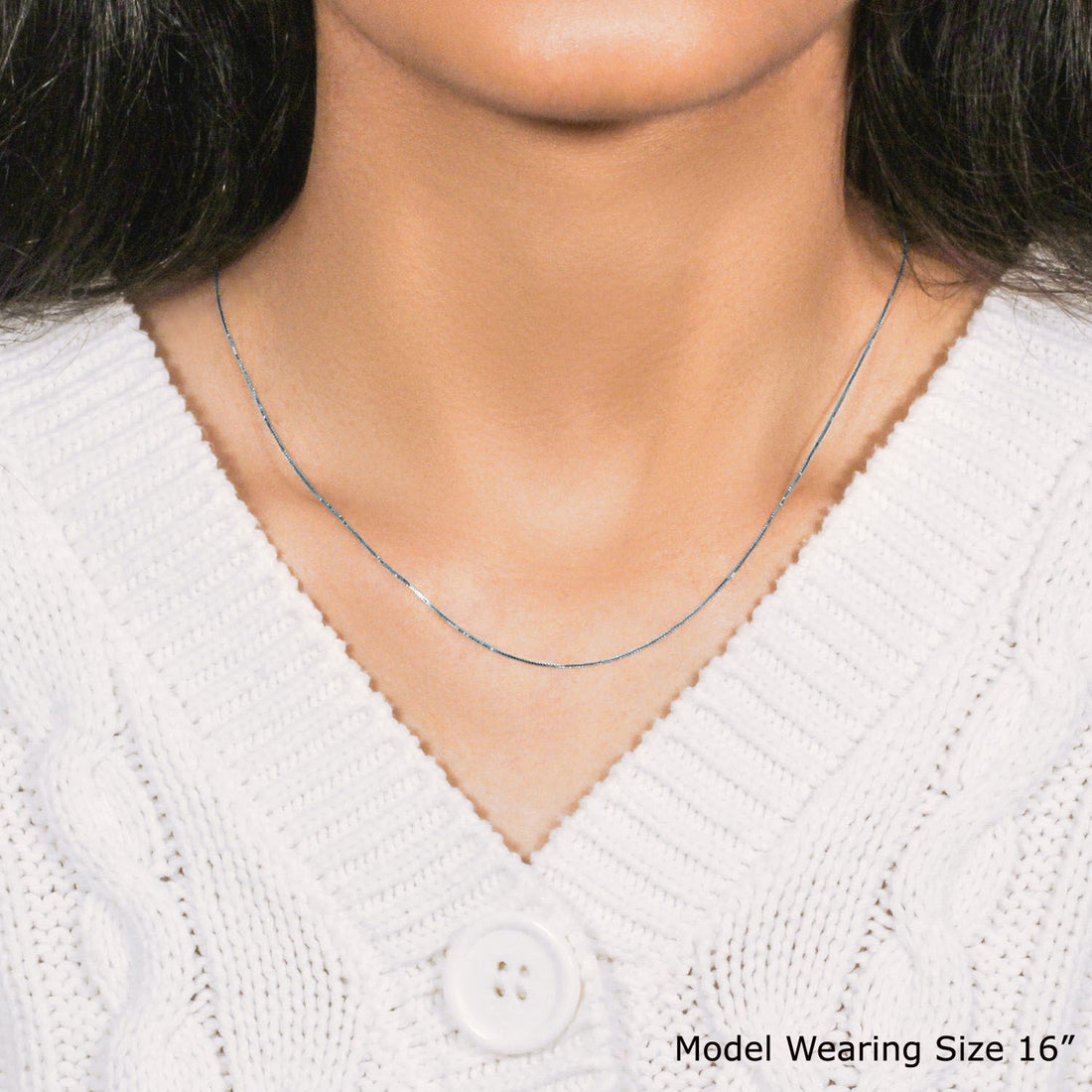 14k witgouden klassieke boxketting (0,60 mm)