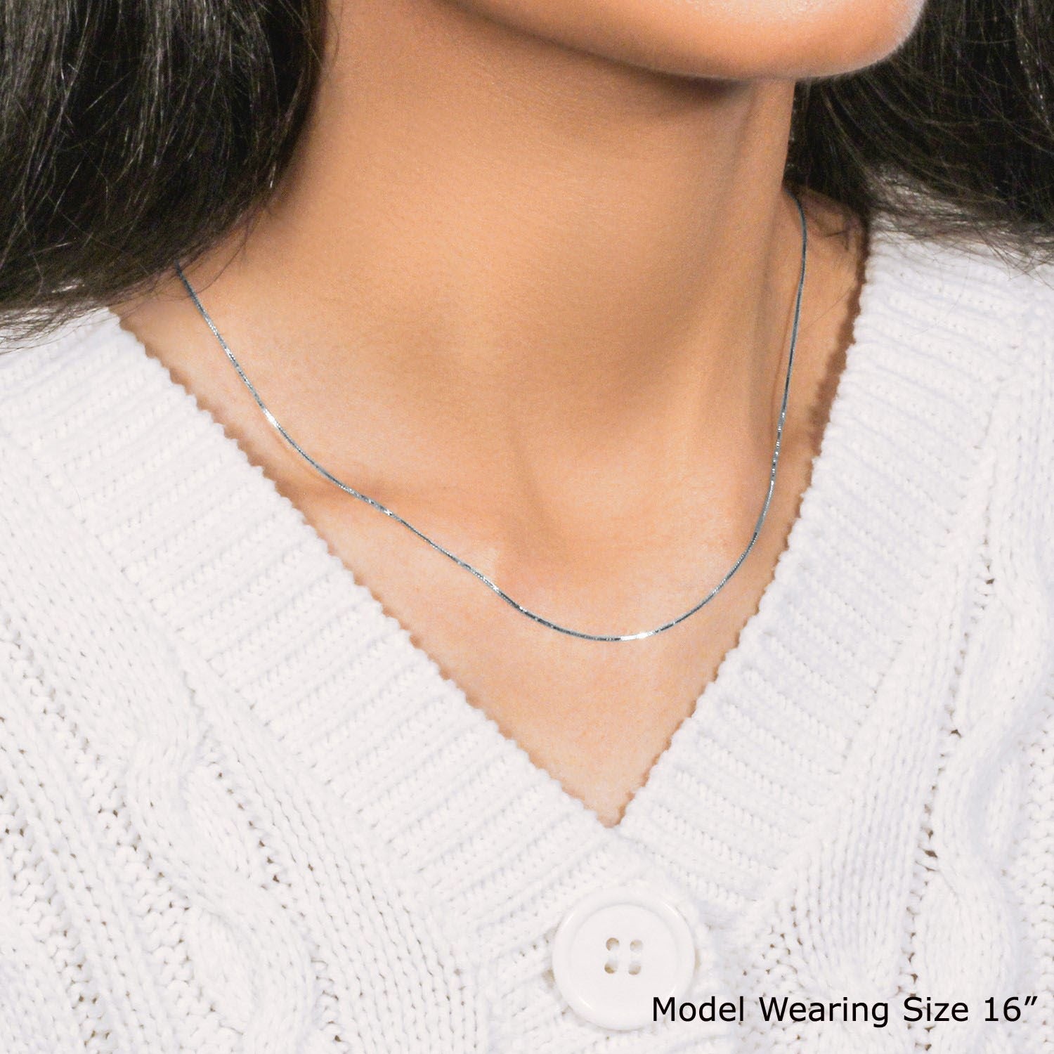 14k witgouden klassieke boxketting (0,60 mm)