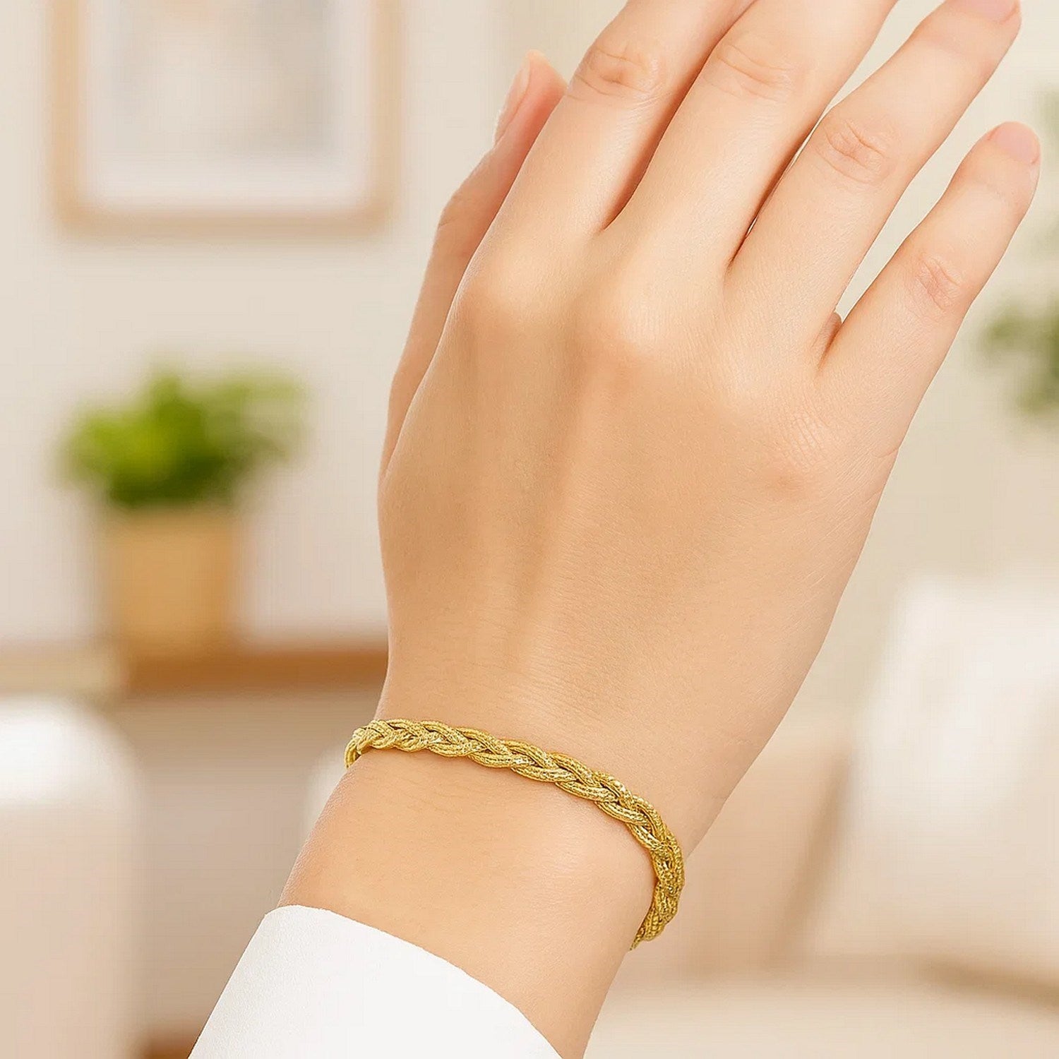 14k Yellow Gold Braided Bracelet  (3.50 mm)