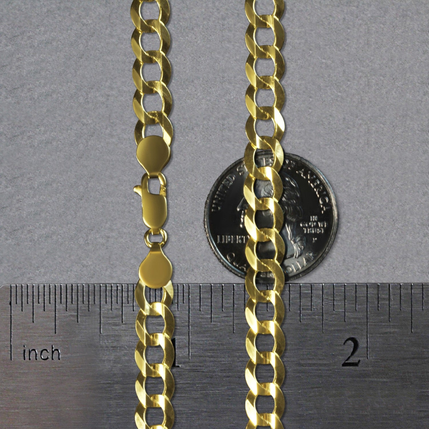 10k Yellow Gold Curb Chain (7.00 mm)