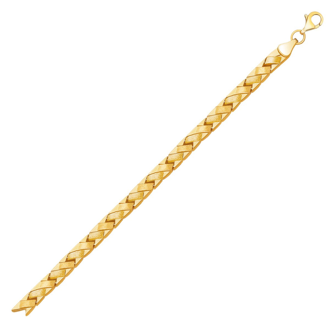 14k geelgouden armband met fantasievolle mandvlecht (4,85 mm)