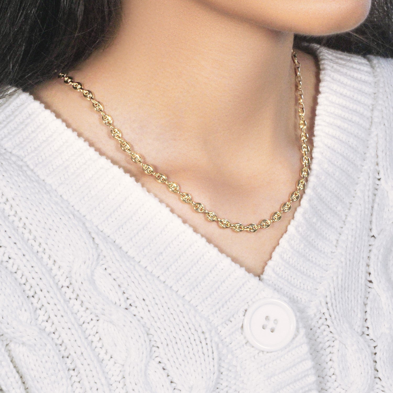 14k Yellow Gold Puffed Mariner Link Chain (4.70 mm)