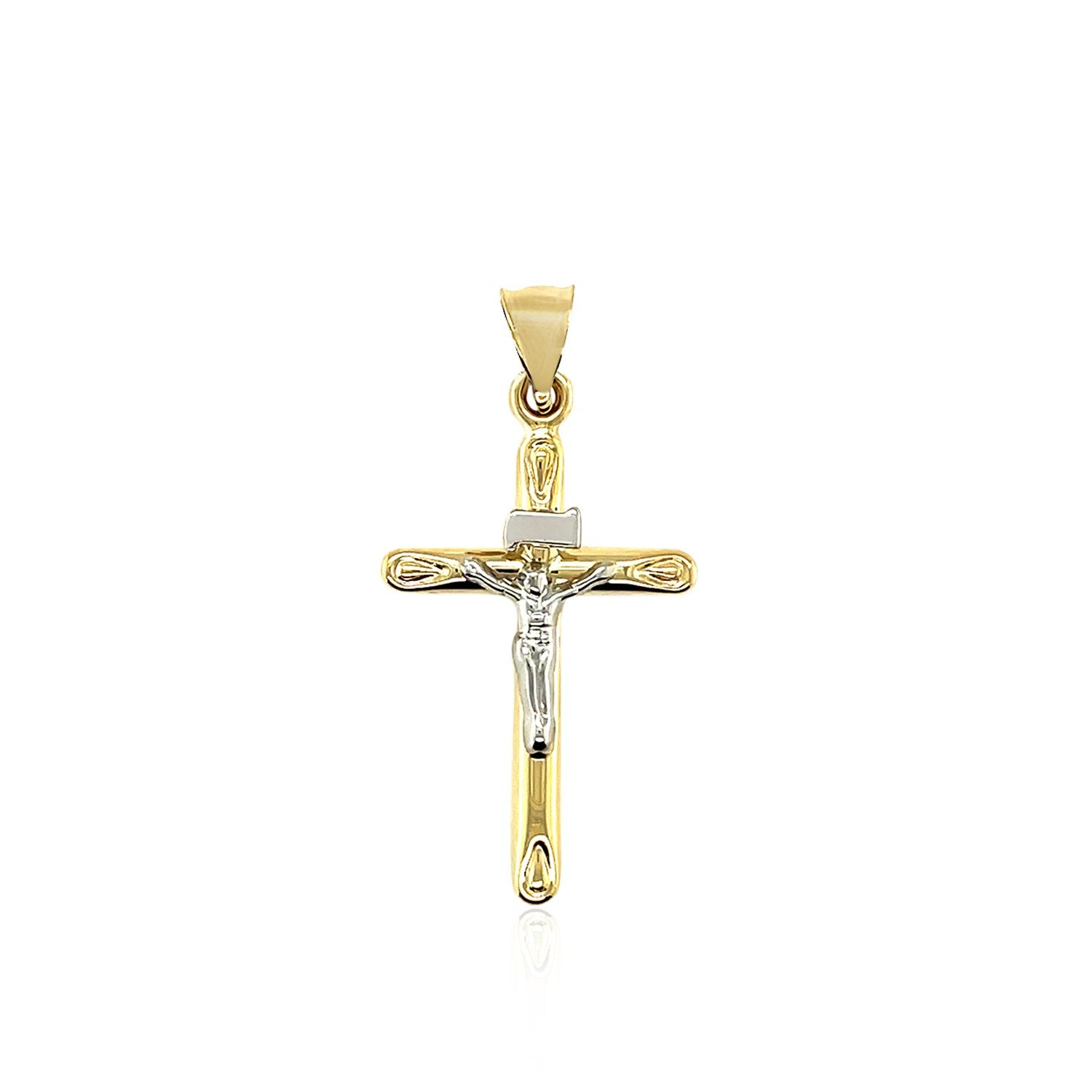 Pendentif croix en or bicolore 14 carats