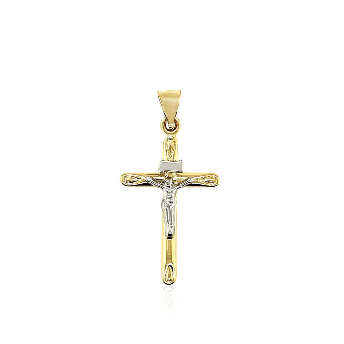 Pendentif croix en or bicolore 14 carats