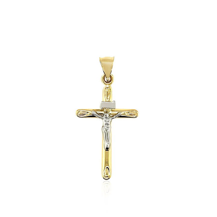 Pendentif croix en or bicolore 14 carats