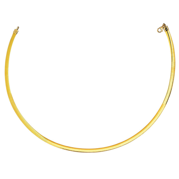 Collier chaîne Omega réversible en or jaune 14 carats et argent (4,00 mm)