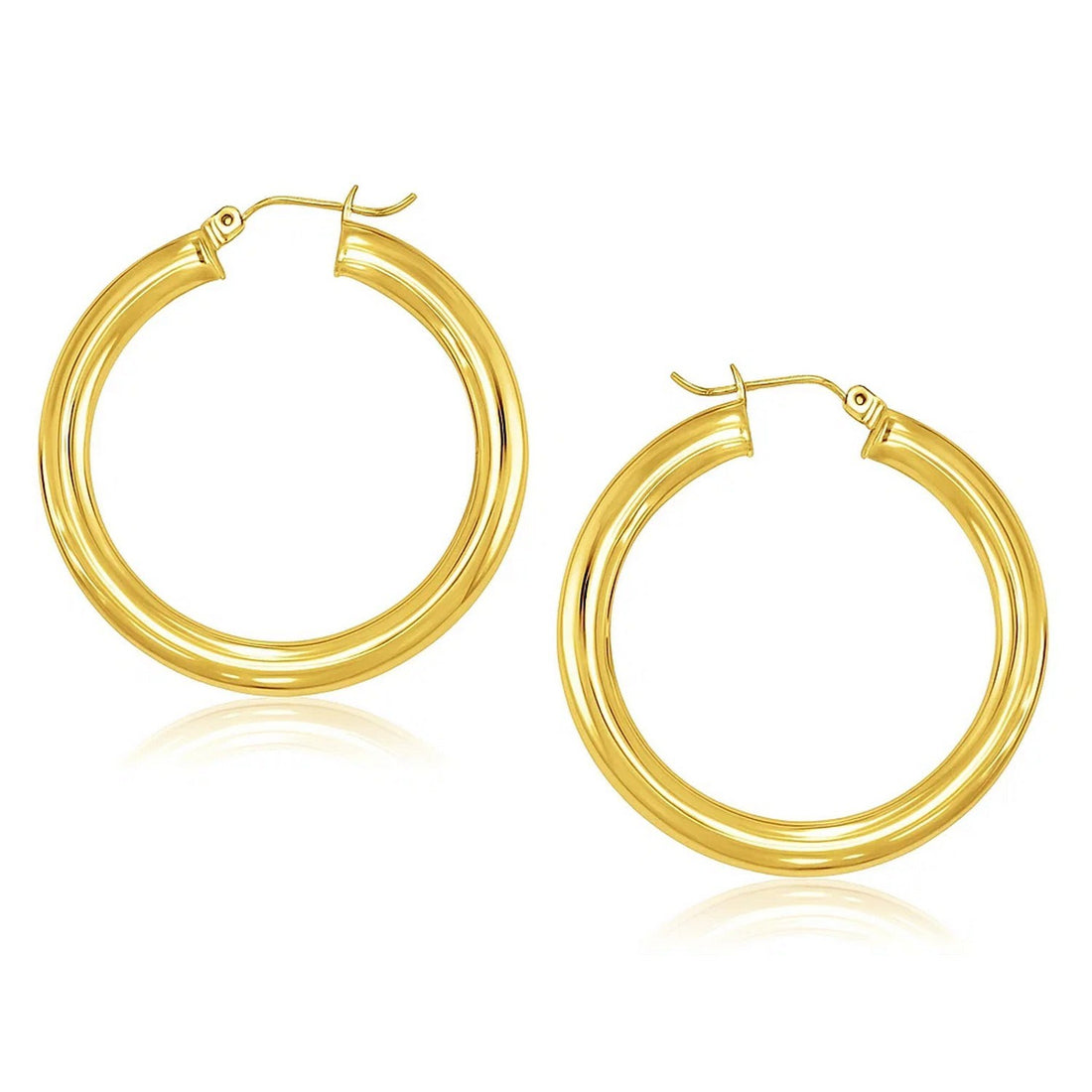 14k Yellow Gold Polished Hoop Earrings (5x40mm)