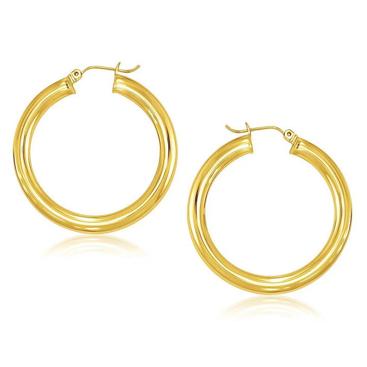 14k Yellow Gold Polished Hoop Earrings (5x40mm)