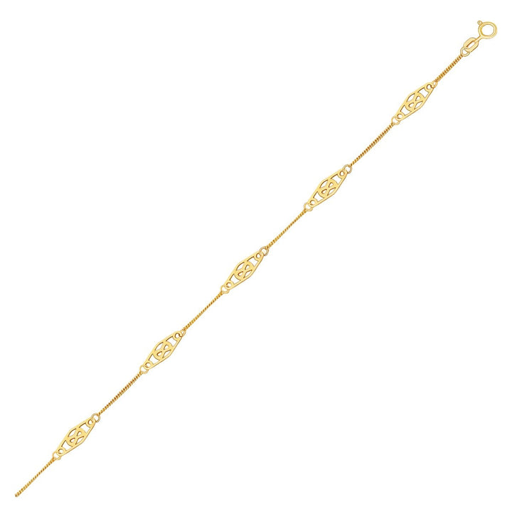 14k Yellow Gold Infinity Bracelet