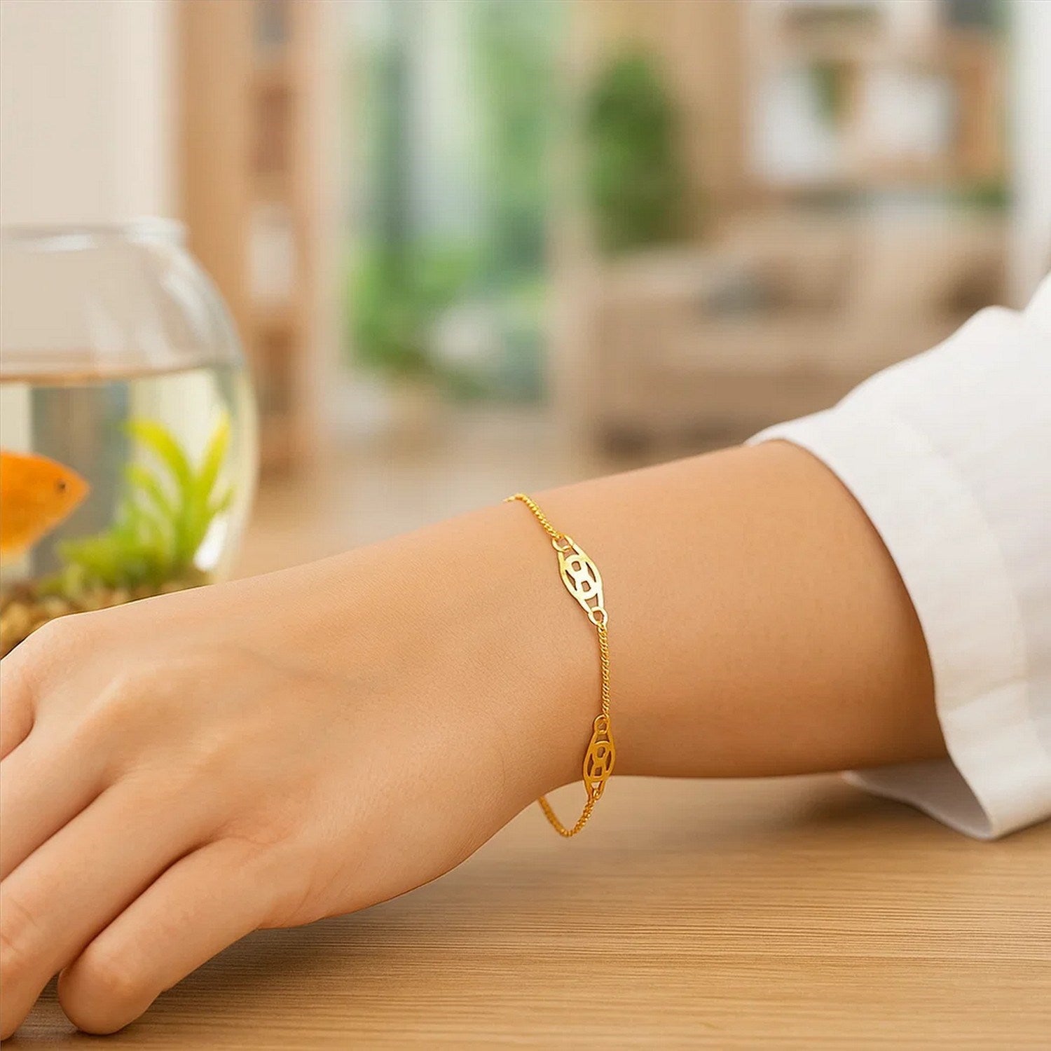 14k geelgouden oneindigheidsarmband