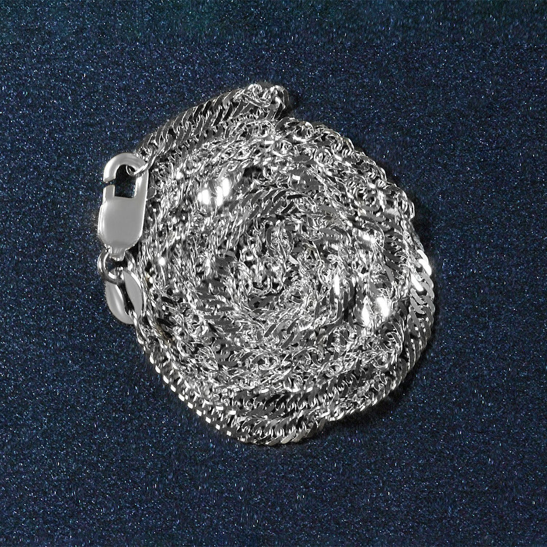 Chaîne Singapour en or blanc 14 carats (2,10 mm)